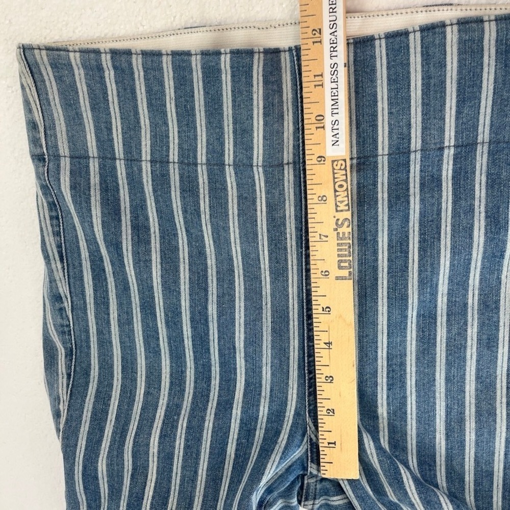 Show Me Your Mumu Berkley Bells‎ Flared Bell Bottom Jeans Sz Large Blue Striped - Picture 6 of 9